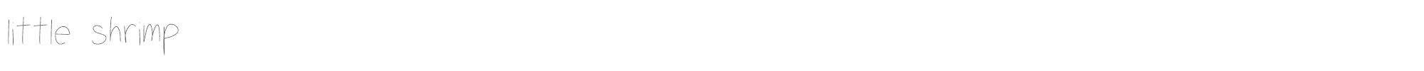 Sample characters Little Shrimp Font